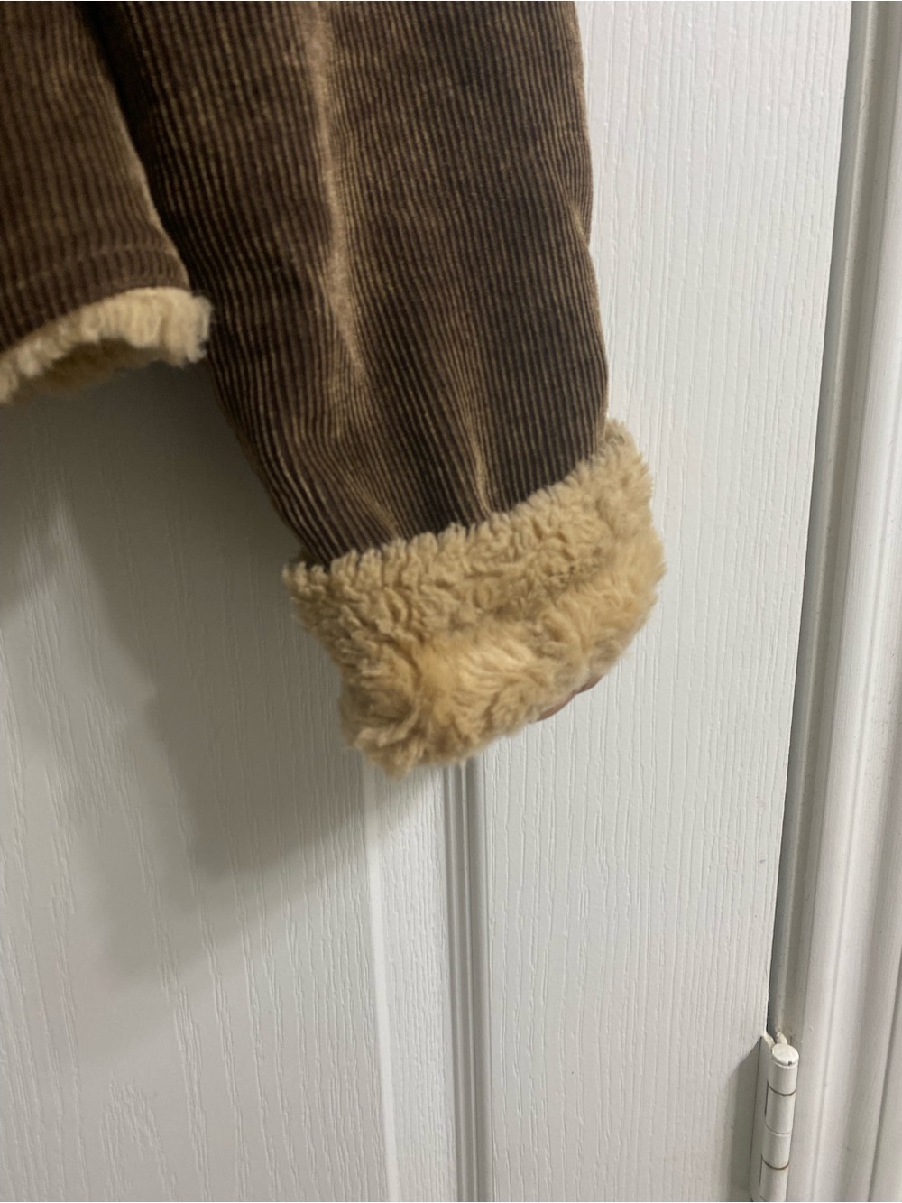 Vintage 90s Giacca Corduroy Sherpa Crop Penny Lane Y2K Brown Trucker Jacket M - Picture 8 of 13